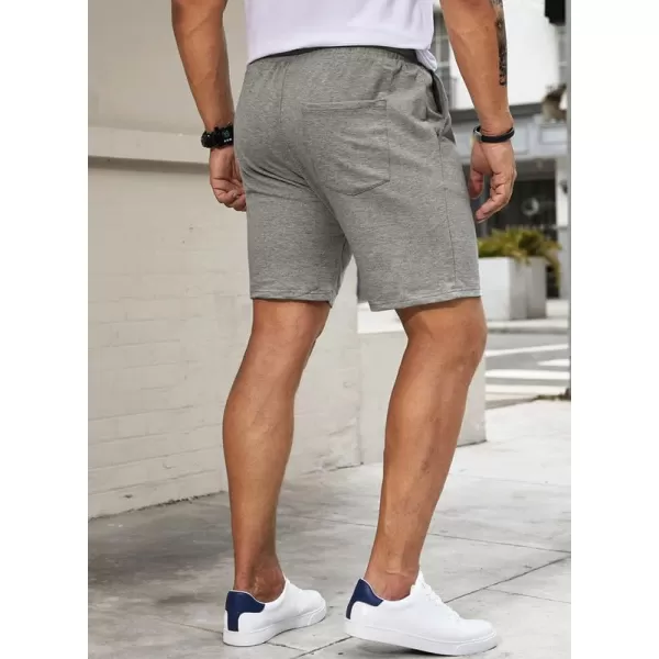 JMIERR Mens Cotton Sweat Shorts with 3 Pockets Workout Lounge Jogger Athletic Shorts 7 inch Inseam Running Shorts