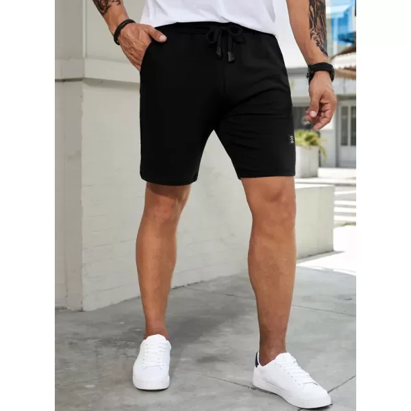 JMIERR Mens Cotton Sweat Shorts with 3 Pockets Workout Lounge Jogger Athletic Shorts 7 inch Inseam Running Shorts