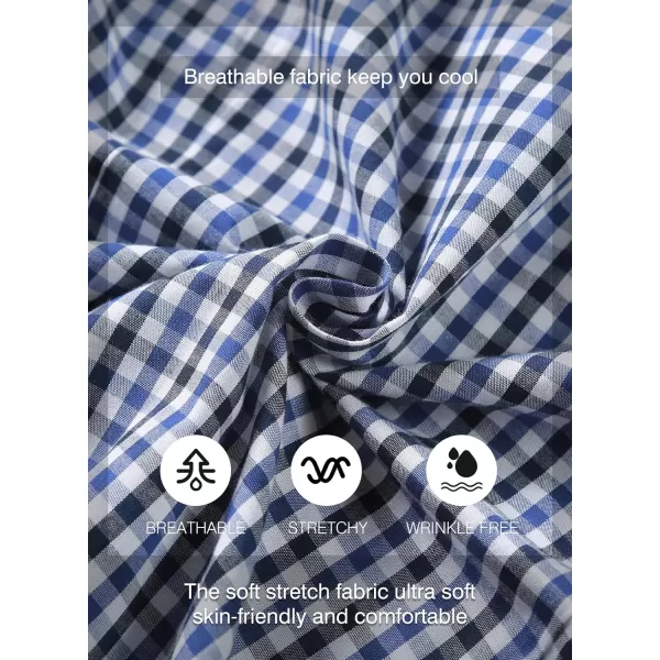 JMIERR Men's Dress Shirts Plaid 100% Cotton Button Down Long Sleeve Regular Fit Formal Business Shirts