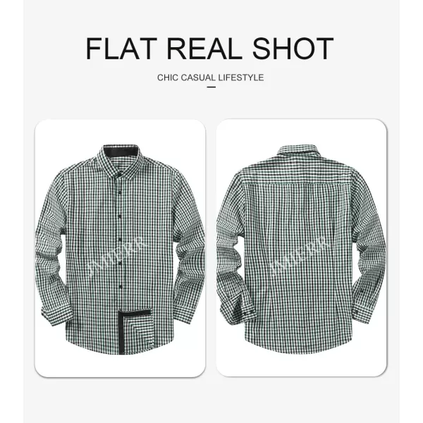 JMIERR Men's Dress Shirts Plaid 100% Cotton Button Down Long Sleeve Regular Fit Formal Business Shirts