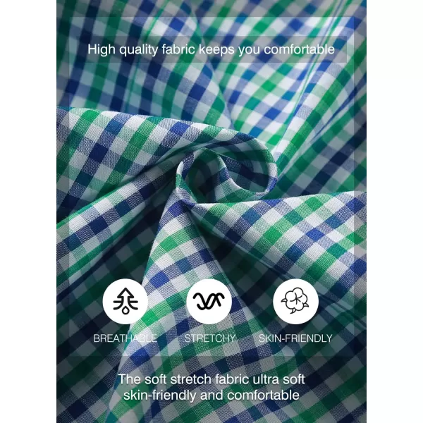 JMIERR Men's Dress Shirts Plaid 100% Cotton Button Down Long Sleeve Regular Fit Formal Business Shirts