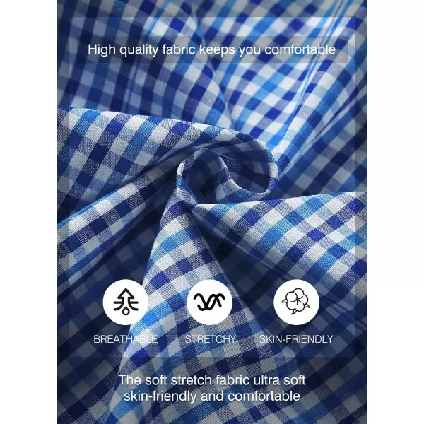 JMIERR Men's Dress Shirts Plaid 100% Cotton Button Down Long Sleeve Regular Fit Formal Business Shirts