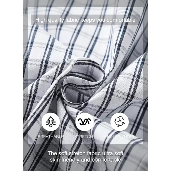 JMIERR Men's Dress Shirts Plaid 100% Cotton Button Down Long Sleeve Regular Fit Formal Business Shirts