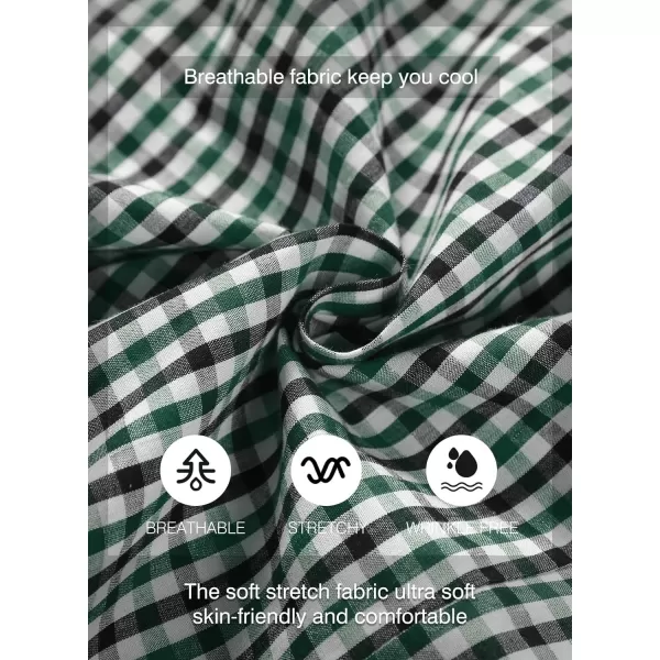 JMIERR Men's Dress Shirts Plaid 100% Cotton Button Down Long Sleeve Regular Fit Formal Business Shirts