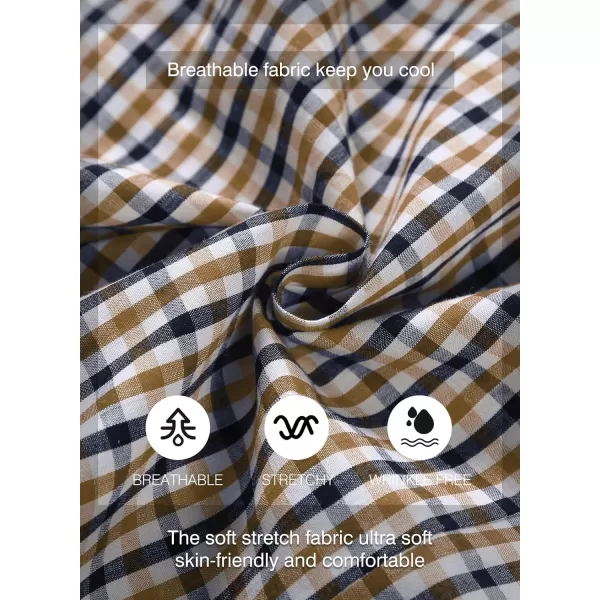 JMIERR Men's Dress Shirts Plaid 100% Cotton Button Down Long Sleeve Regular Fit Formal Business Shirts