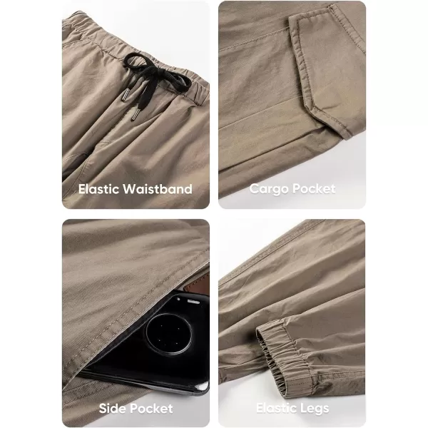 JMIERR Mens Fashion Cargo Pants - Casual Cotton Tapered Stretch Twill Drawstring Athletic Joggers Sweatpants with 6 Pockets