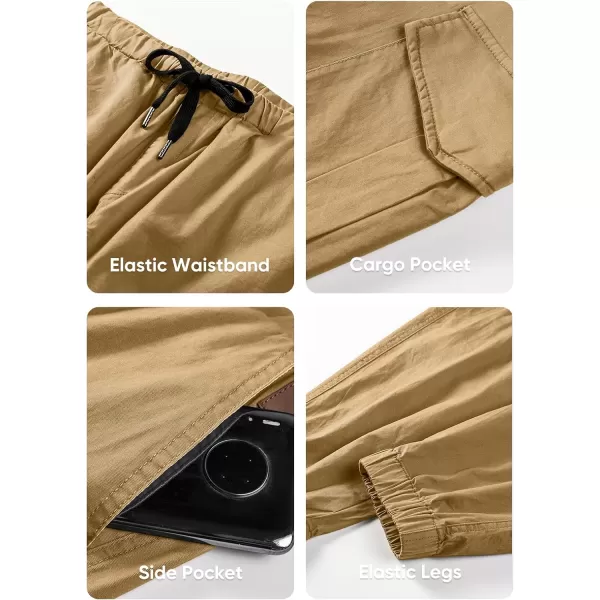 JMIERR Mens Fashion Cargo Pants - Casual Cotton Tapered Stretch Twill Drawstring Athletic Joggers Sweatpants with 6 Pockets