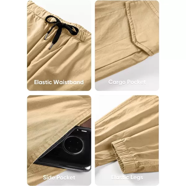 JMIERR Mens Fashion Cargo Pants - Casual Cotton Tapered Stretch Twill Drawstring Athletic Joggers Sweatpants with 6 Pockets