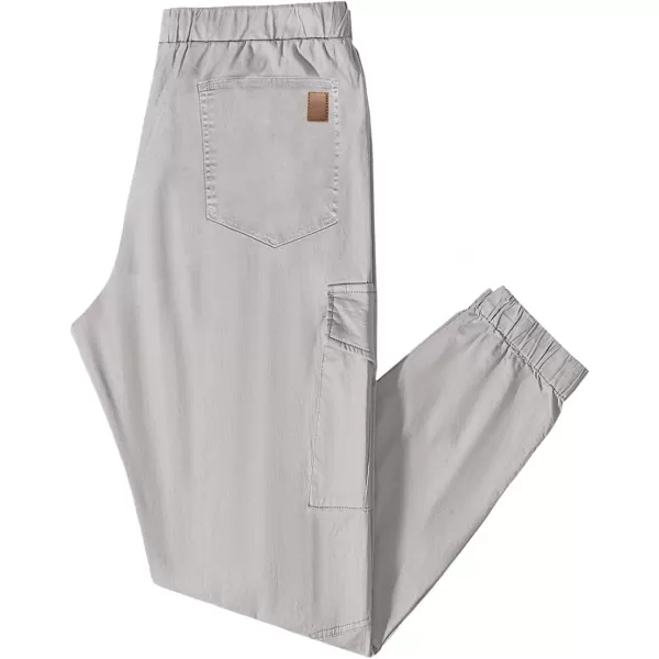 JMIERR Mens Fashion Cargo Pants - Casual Cotton Tapered Stretch Twill Drawstring Athletic Joggers Sweatpants with 6 Pockets