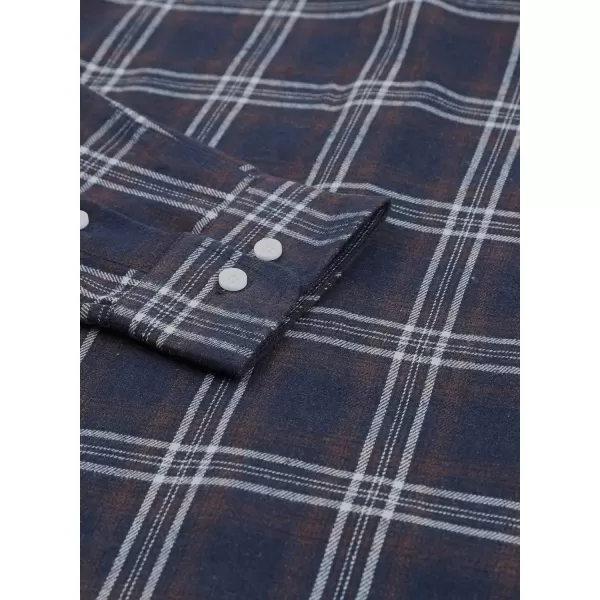 JMIERR Men's Flannel Shirts Casual Long Sleeve Button-Down Plaid Brushed Cotton Shirt