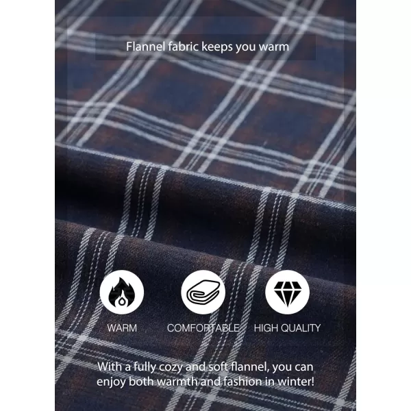 JMIERR Men's Flannel Shirts Casual Long Sleeve Button-Down Plaid Brushed Cotton Shirt