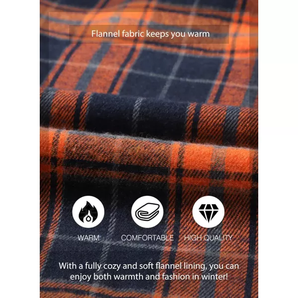 JMIERR Men's Flannel Shirts Casual Long Sleeve Button-Down Plaid Brushed Cotton Shirt