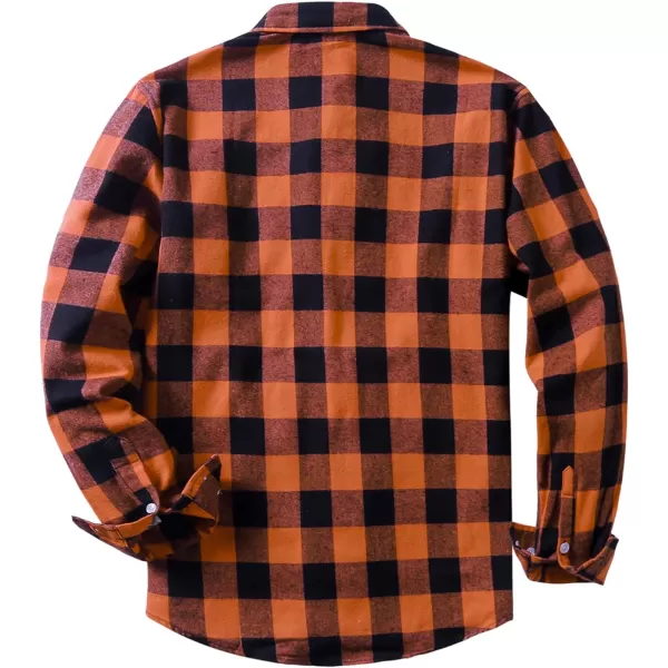 JMIERR Men's Flannel Shirts Casual Long Sleeve Button-Down Plaid Brushed Cotton Shirt