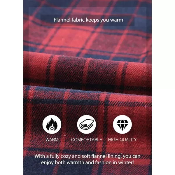 JMIERR Men's Flannel Shirts Casual Long Sleeve Button-Down Plaid Brushed Cotton Shirt