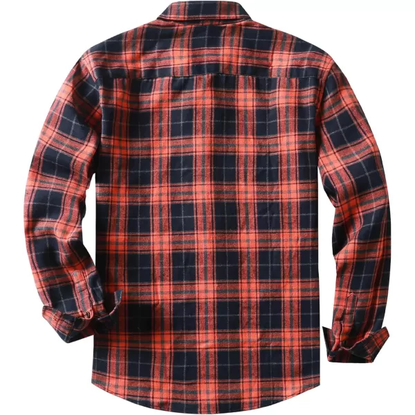 JMIERR Men's Flannel Shirts Casual Long Sleeve Button-Down Plaid Brushed Cotton Shirt