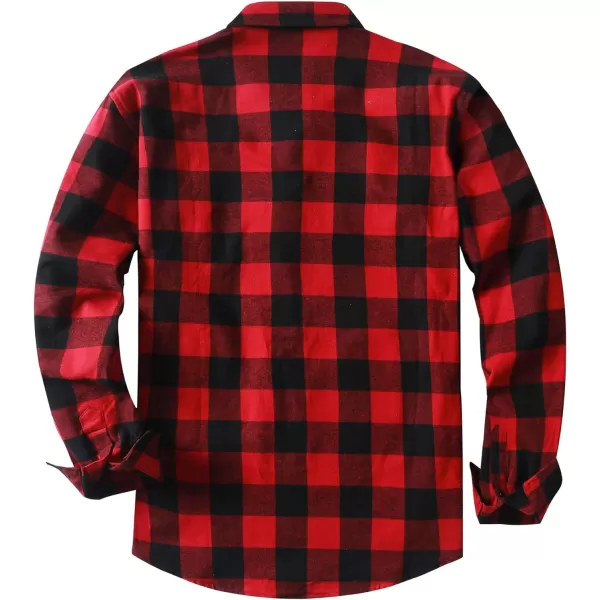 JMIERR Men's Flannel Shirts Casual Long Sleeve Button-Down Plaid Brushed Cotton Shirt