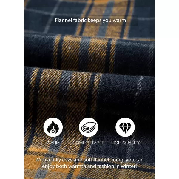 JMIERR Men's Flannel Shirts Casual Long Sleeve Button-Down Plaid Brushed Cotton Shirt