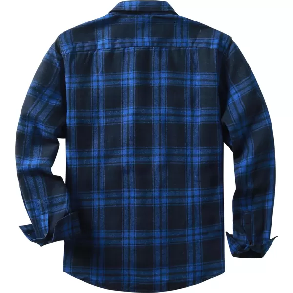 JMIERR Men's Flannel Shirts Casual Long Sleeve Button-Down Plaid Brushed Cotton Shirt