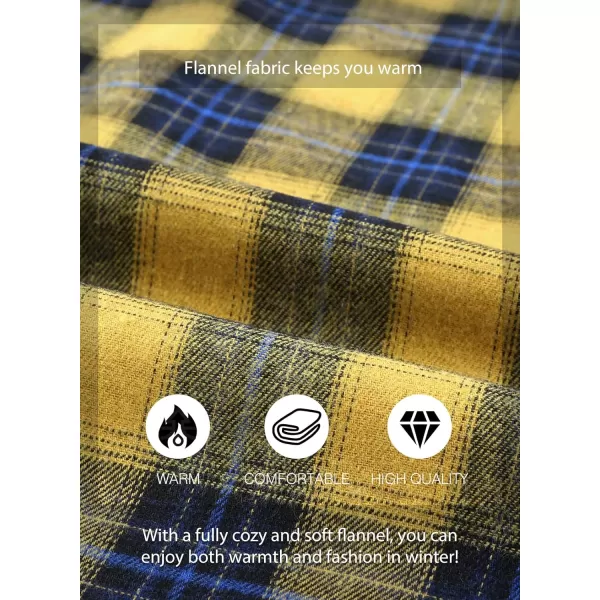 JMIERR Men's Flannel Shirts Casual Long Sleeve Button-Down Plaid Brushed Cotton Shirt