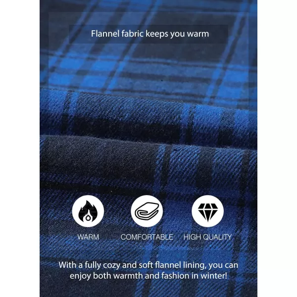 JMIERR Men's Flannel Shirts Casual Long Sleeve Button-Down Plaid Brushed Cotton Shirt