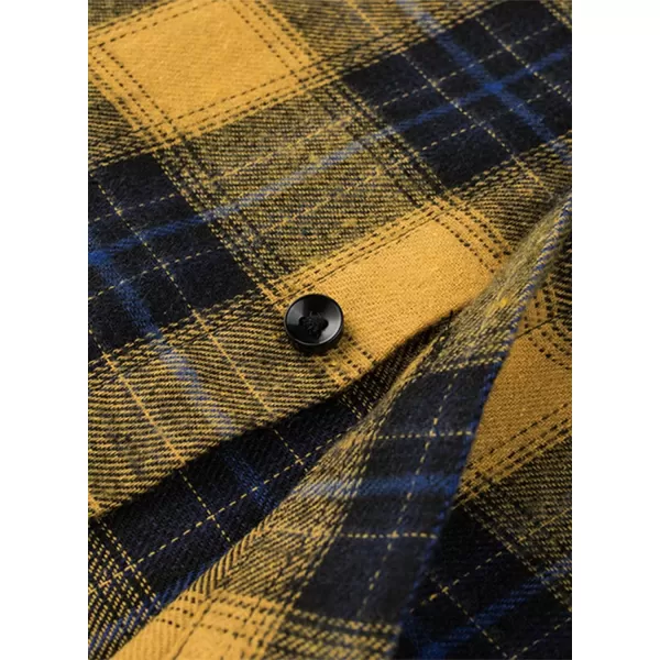 JMIERR Men's Flannel Shirts Casual Long Sleeve Button-Down Plaid Brushed Cotton Shirt