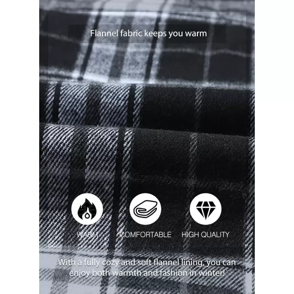 JMIERR Men's Flannel Shirts Casual Long Sleeve Button-Down Plaid Brushed Cotton Shirt