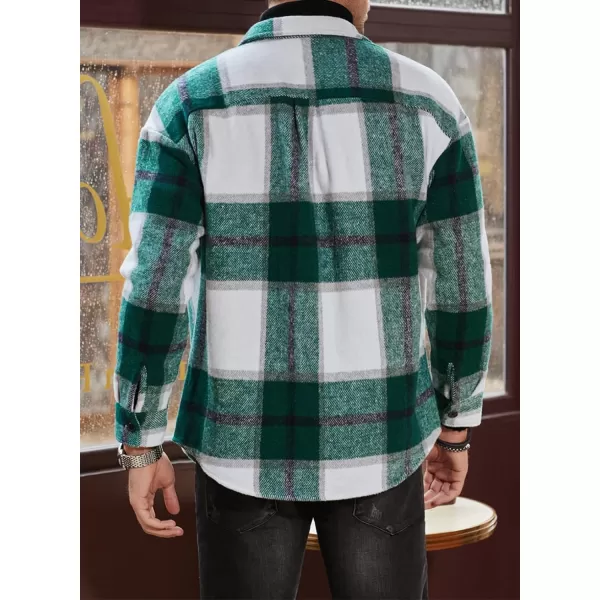 JMIERR Mens Flannel Shirts Shackets Casual Button Down Long Sleeve Plaid Shirt Lightweight Jackets with Pockets
