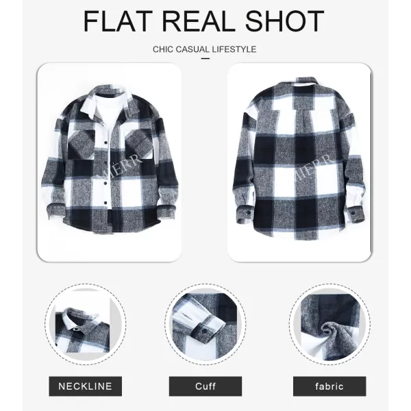 JMIERR Mens Flannel Shirts Shackets Casual Button Down Long Sleeve Plaid Shirt Lightweight Jackets with Pockets