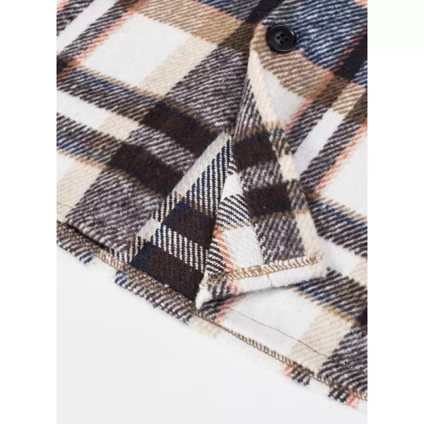 JMIERR Mens Flannel Shirts Shackets Casual Button Down Long Sleeve Plaid Shirt Lightweight Jackets with Pockets