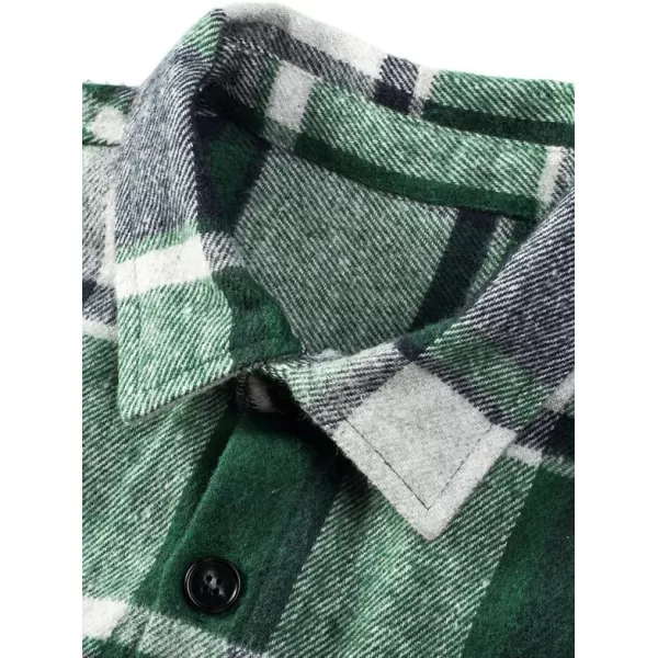 JMIERR Mens Flannel Shirts Shackets Casual Button Down Long Sleeve Plaid Shirt Lightweight Jackets with Pockets