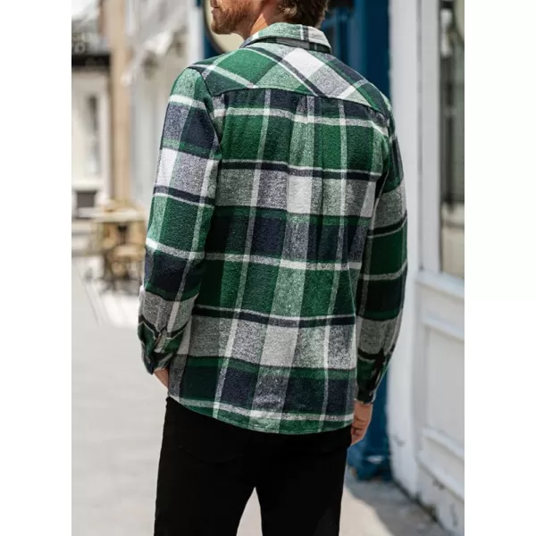 JMIERR Mens Flannel Shirts Shackets Casual Button Down Long Sleeve Plaid Shirt Lightweight Jackets with Pockets