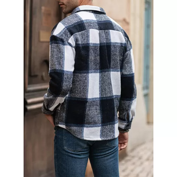 JMIERR Mens Flannel Shirts Shackets Casual Button Down Long Sleeve Plaid Shirt Lightweight Jackets with Pockets