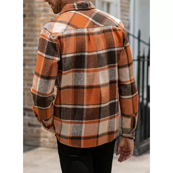 JMIERR Mens Flannel Shirts Shackets Casual Button Down Long Sleeve Plaid Shirt Lightweight Jackets with Pockets