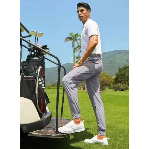 JMIERR Men's Golf Pants - Casual Stretch Slim Fit Joggers Pants Hiking Travel Work Flex Dress Pants