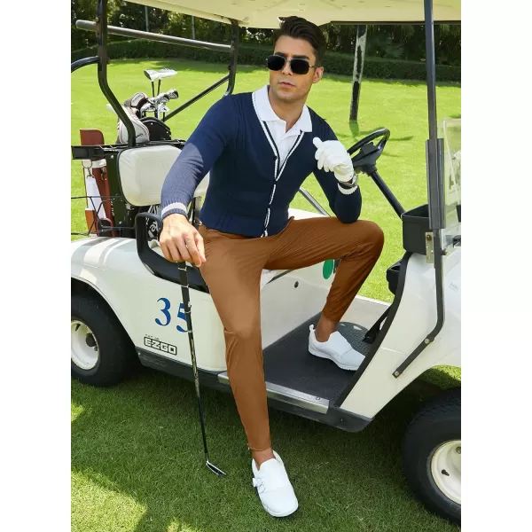 JMIERR Men's Golf Pants - Casual Stretch Slim Fit Joggers Pants Hiking Travel Work Flex Dress Pants