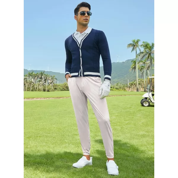 JMIERR Men's Golf Pants - Casual Stretch Slim Fit Joggers Pants Hiking Travel Work Flex Dress Pants