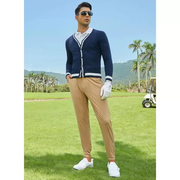 JMIERR Men's Golf Pants - Casual Stretch Slim Fit Joggers Pants Hiking Travel Work Flex Dress Pants