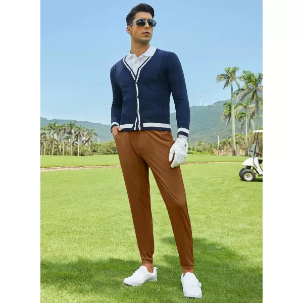 JMIERR Men's Golf Pants - Casual Stretch Slim Fit Joggers Pants Hiking Travel Work Flex Dress Pants