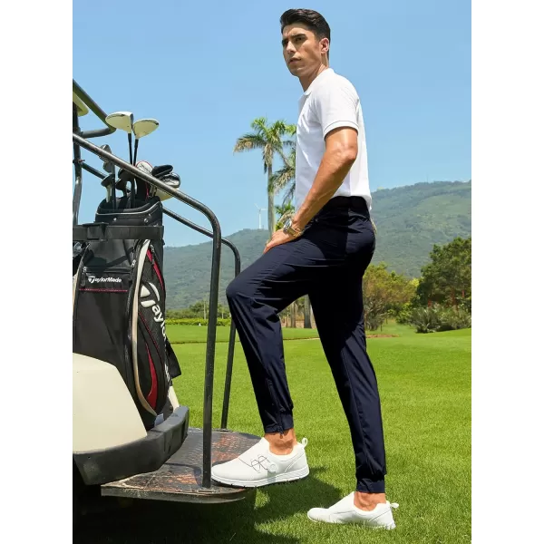 JMIERR Men's Golf Pants - Casual Stretch Slim Fit Joggers Pants Hiking Travel Work Flex Dress Pants