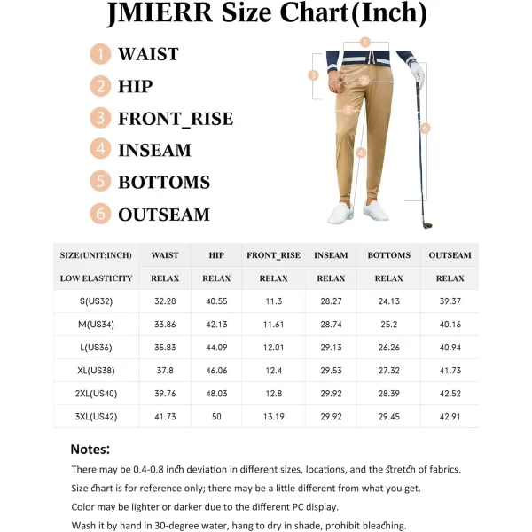 JMIERR Men's Golf Pants - Casual Stretch Slim Fit Joggers Pants Hiking Travel Work Flex Dress Pants