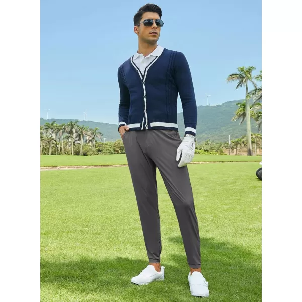 JMIERR Men's Golf Pants - Casual Stretch Slim Fit Joggers Pants Hiking Travel Work Flex Dress Pants