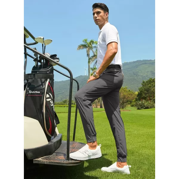 JMIERR Men's Golf Pants - Casual Stretch Slim Fit Joggers Pants Hiking Travel Work Flex Dress Pants