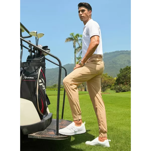 JMIERR Men's Golf Pants - Casual Stretch Slim Fit Joggers Pants Hiking Travel Work Flex Dress Pants
