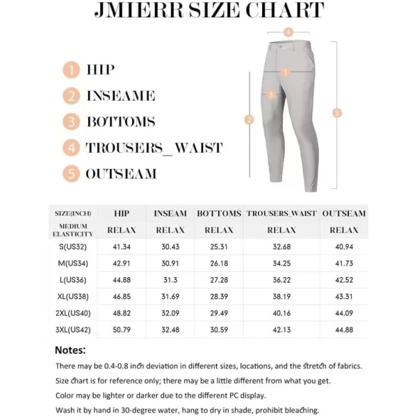 JMIERR Mens Golf Pants Slim Fit Stretch Dress Pants Running Travel Casual Pants with Pockets