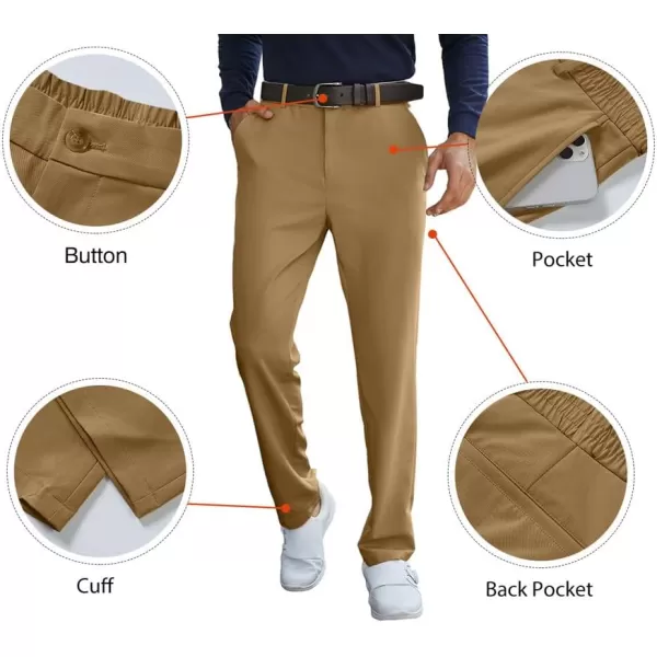 JMIERR Mens Golf Pants Slim Fit Stretch Dress Pants Running Travel Casual Pants with Pockets