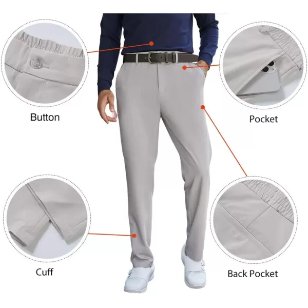 JMIERR Mens Golf Pants Slim Fit Stretch Dress Pants Running Travel Casual Pants with Pockets