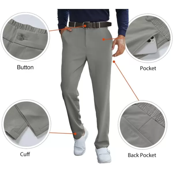JMIERR Mens Golf Pants Slim Fit Stretch Dress Pants Running Travel Casual Pants with Pockets
