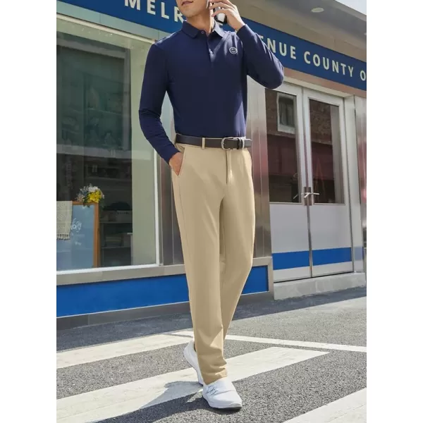 JMIERR Mens Golf Pants Slim Fit Stretch Dress Pants Running Travel Casual Pants with Pockets