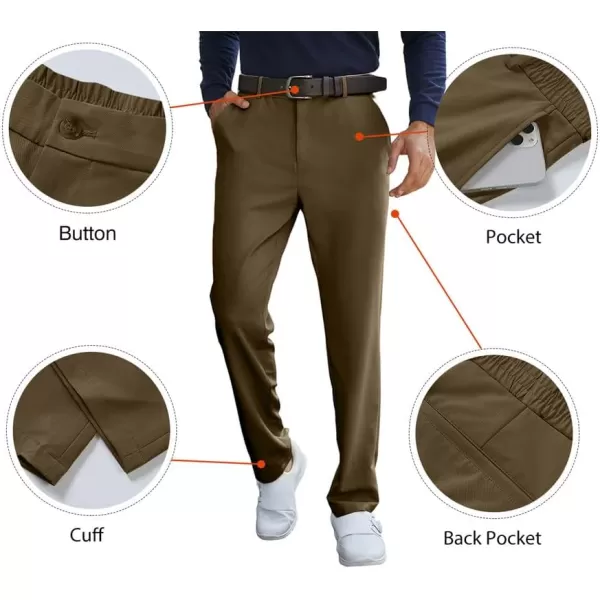 JMIERR Mens Golf Pants Slim Fit Stretch Dress Pants Running Travel Casual Pants with Pockets