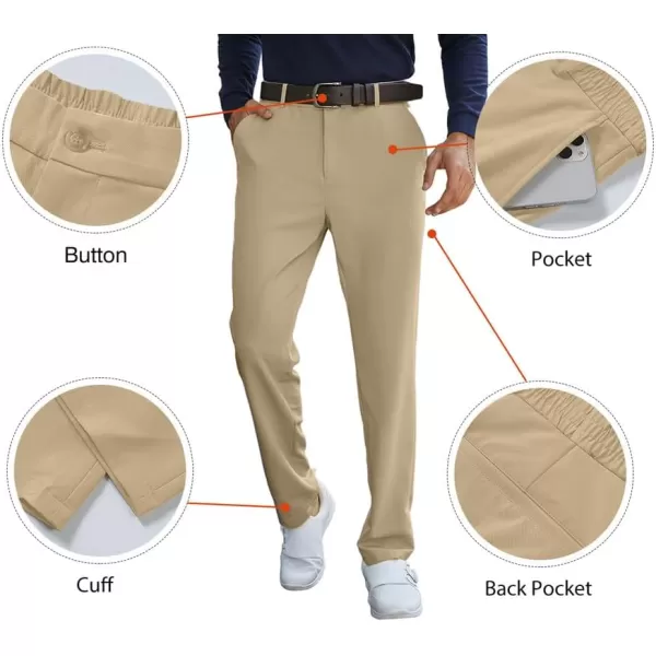 JMIERR Mens Golf Pants Slim Fit Stretch Dress Pants Running Travel Casual Pants with Pockets